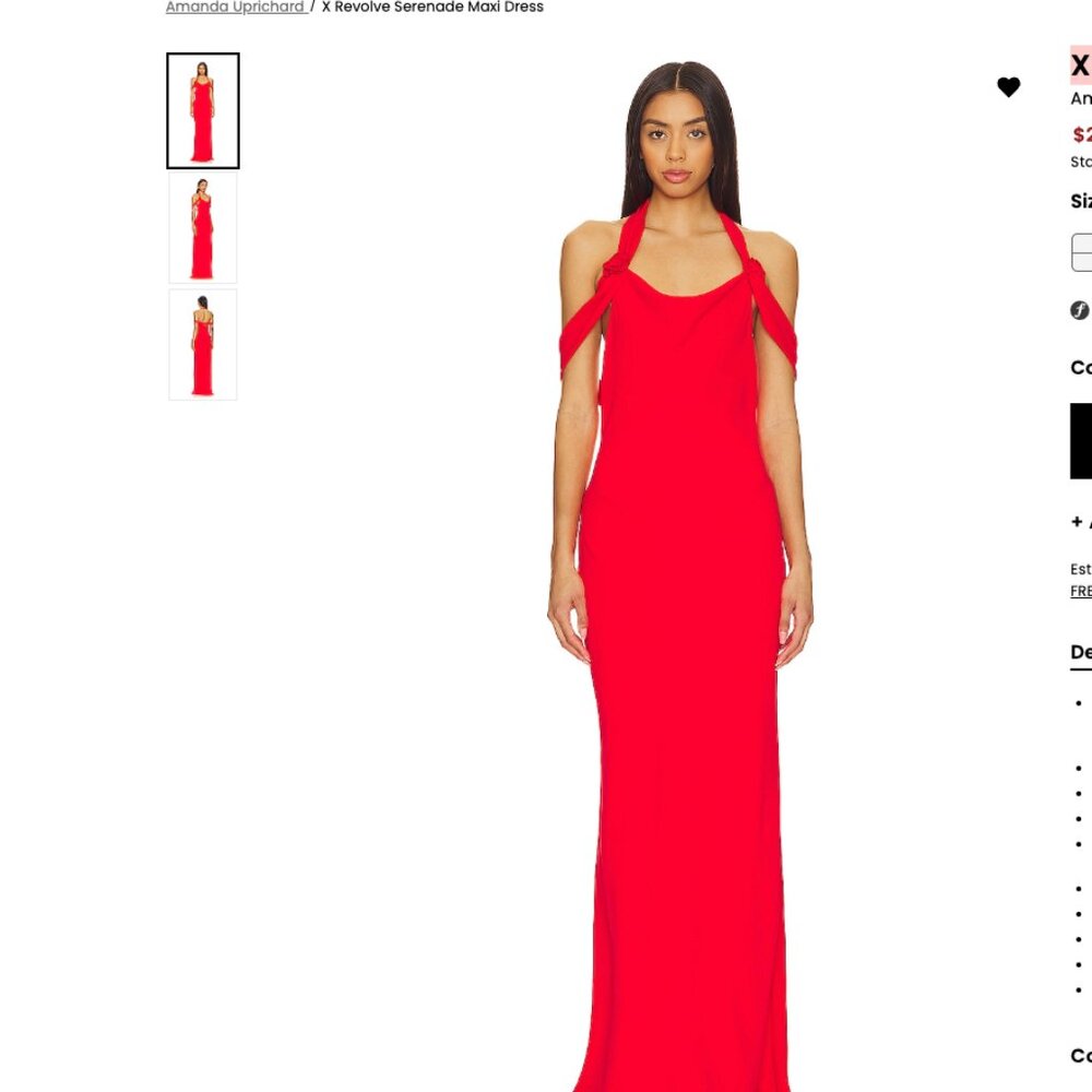 Amanda Uprichard Red Maxi Dress